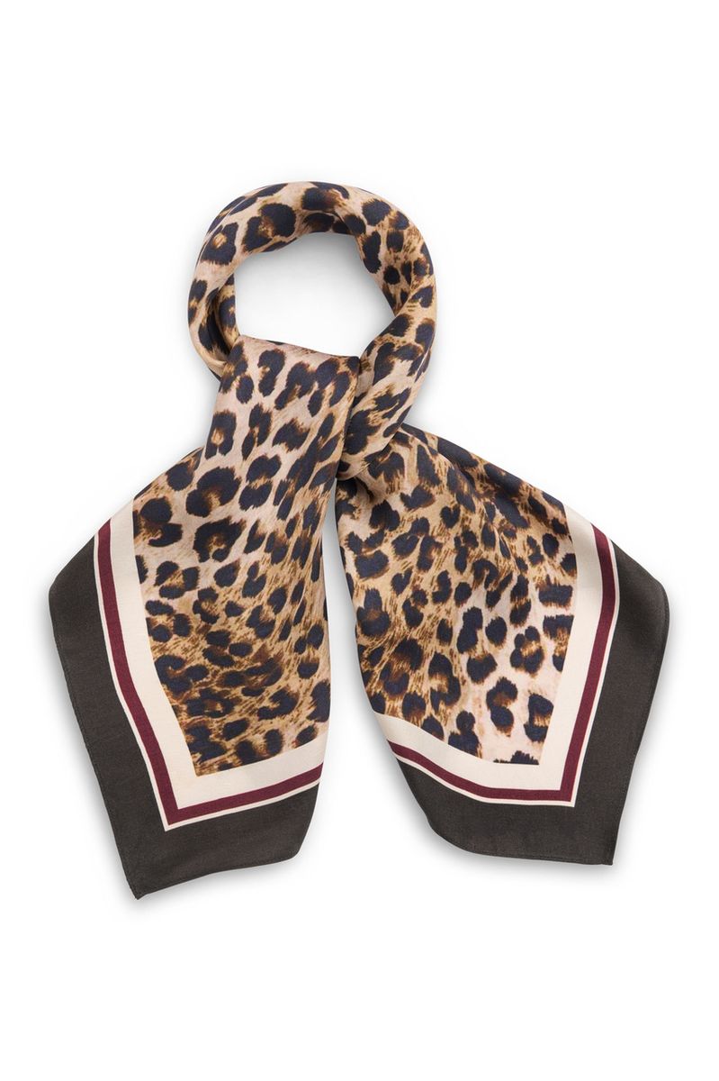 Katrin Uri Leopard Silk Scarf Multi 