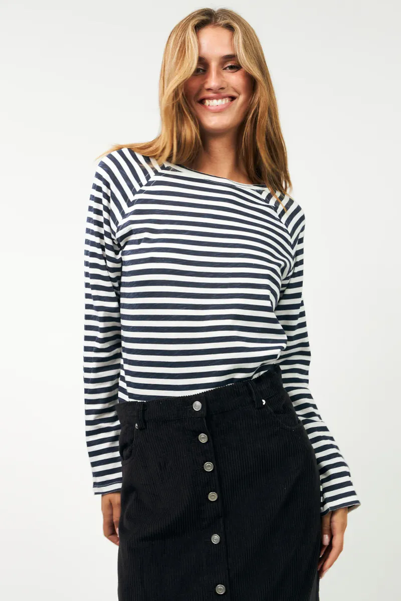 Lollys Laundry Liva Tee Navy Stripe 