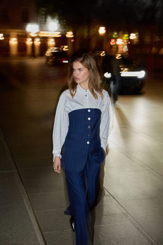 Cocouture Gabie Pin Wide Pant Navy