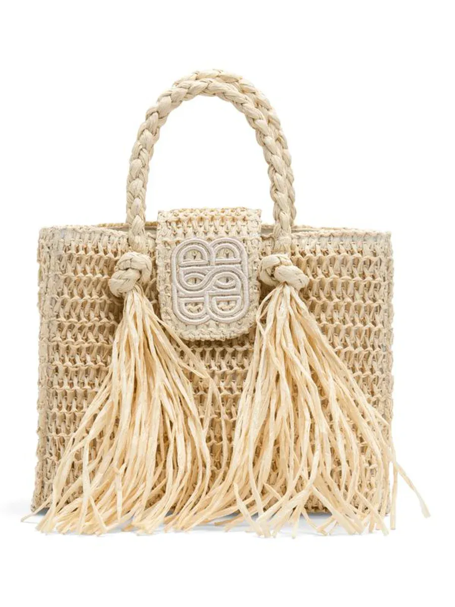 Ella and il Sigrid Straw Bag Beige 