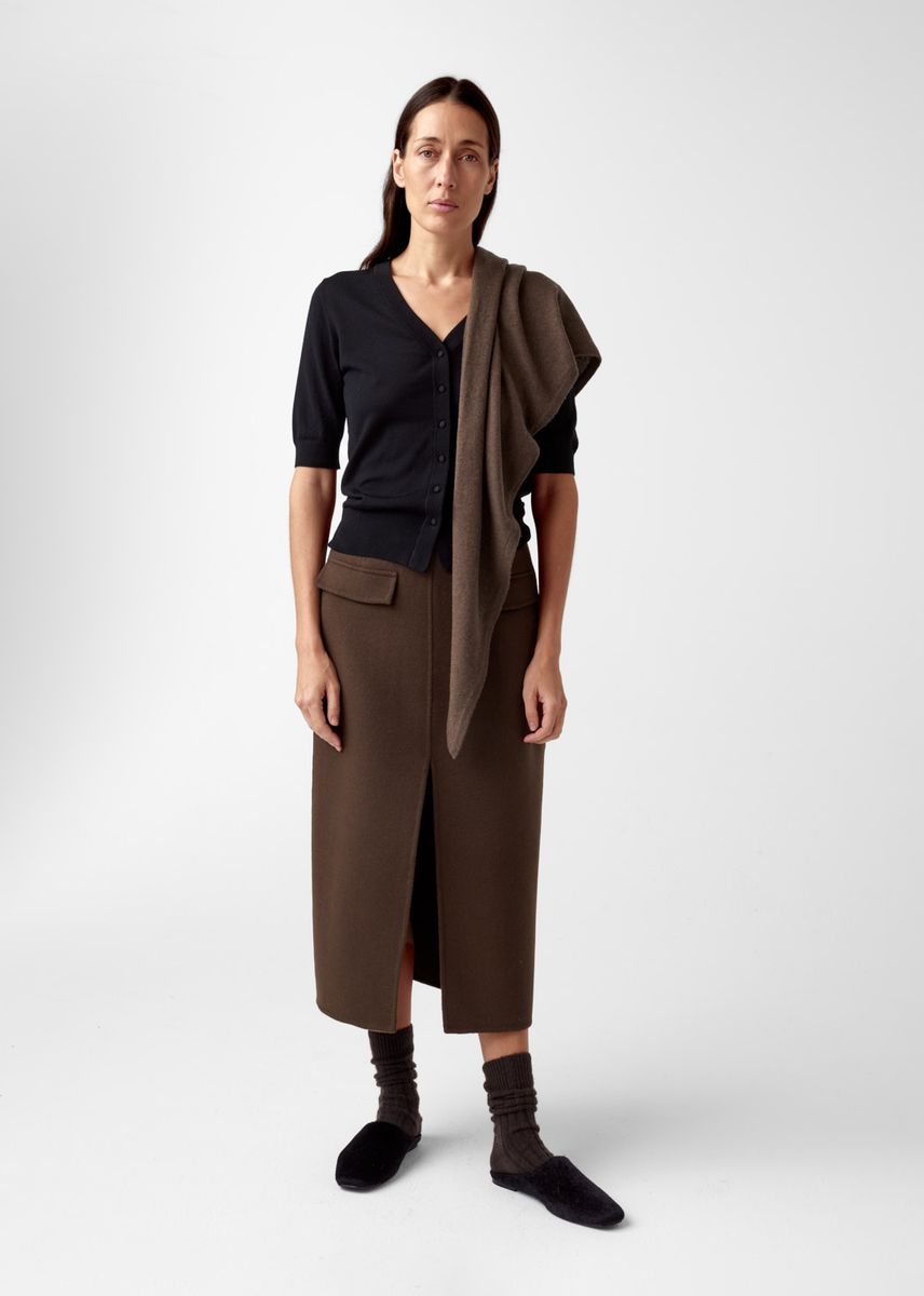 Aks Label Mira Wool Cash Scarf Espresso