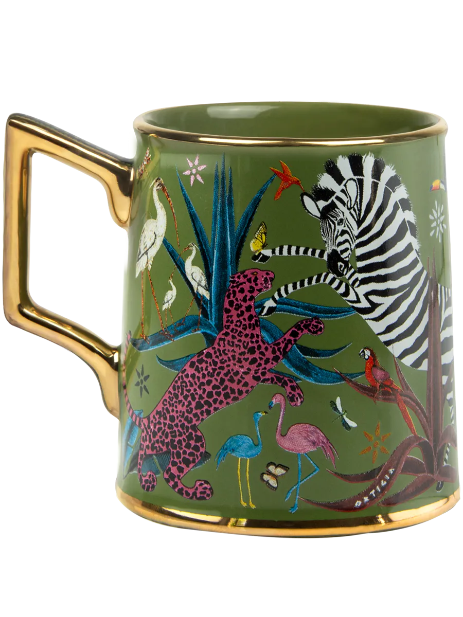 Ortigia Tazza Jungle Ceramic Cup Green