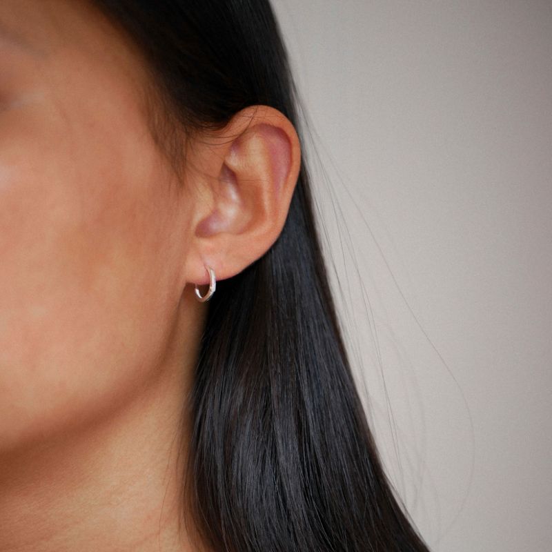 Enamel Hoops Classic Silver