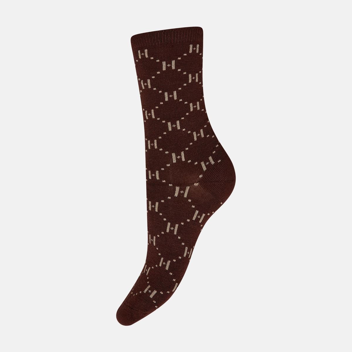 Hype The Detail Ankle Logo Rib Sock Brown