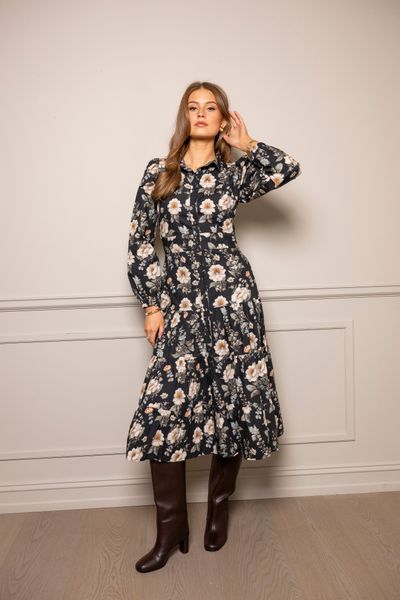 Hovedbilde MISSMAYA Vicky Midi Dress Antique Black Poplin 