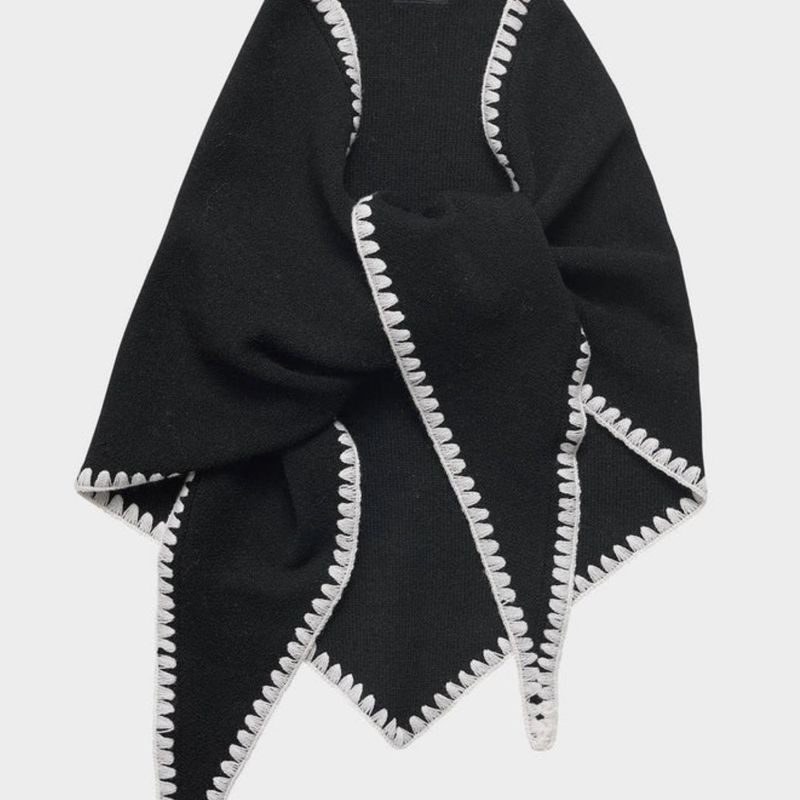 Aks Label Mina Stitched Merino Scarf Black