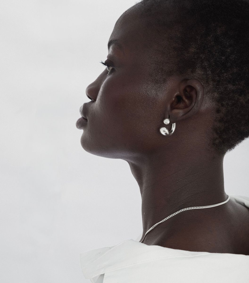 Syster P Bolded Drops Earrings Silver