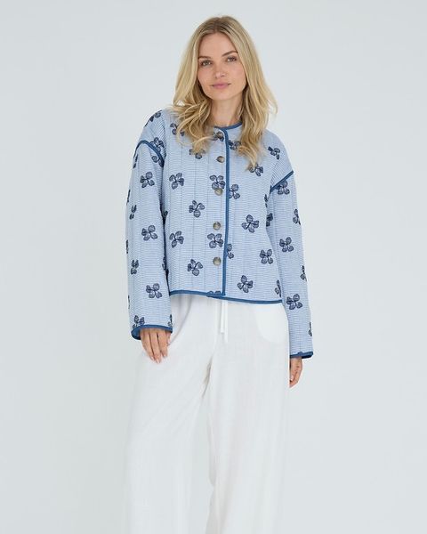 Hovedbilde A-view Fina Jacket Blue Offwhite