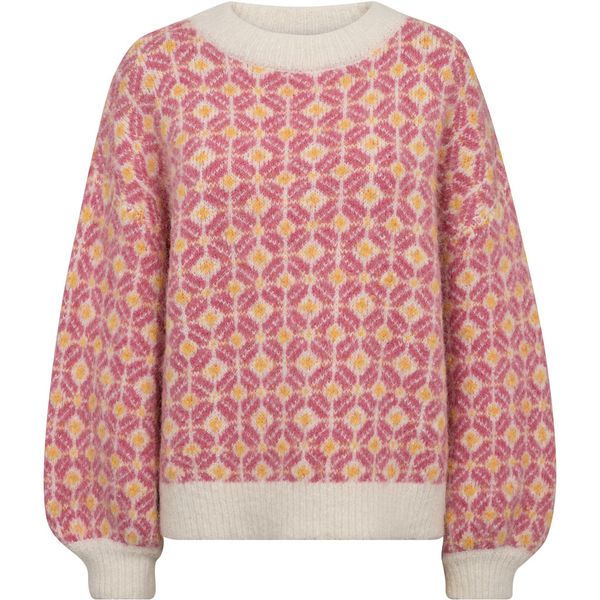 Hovedbilde A-view Stavanger Knit Pullover Off White Pink 