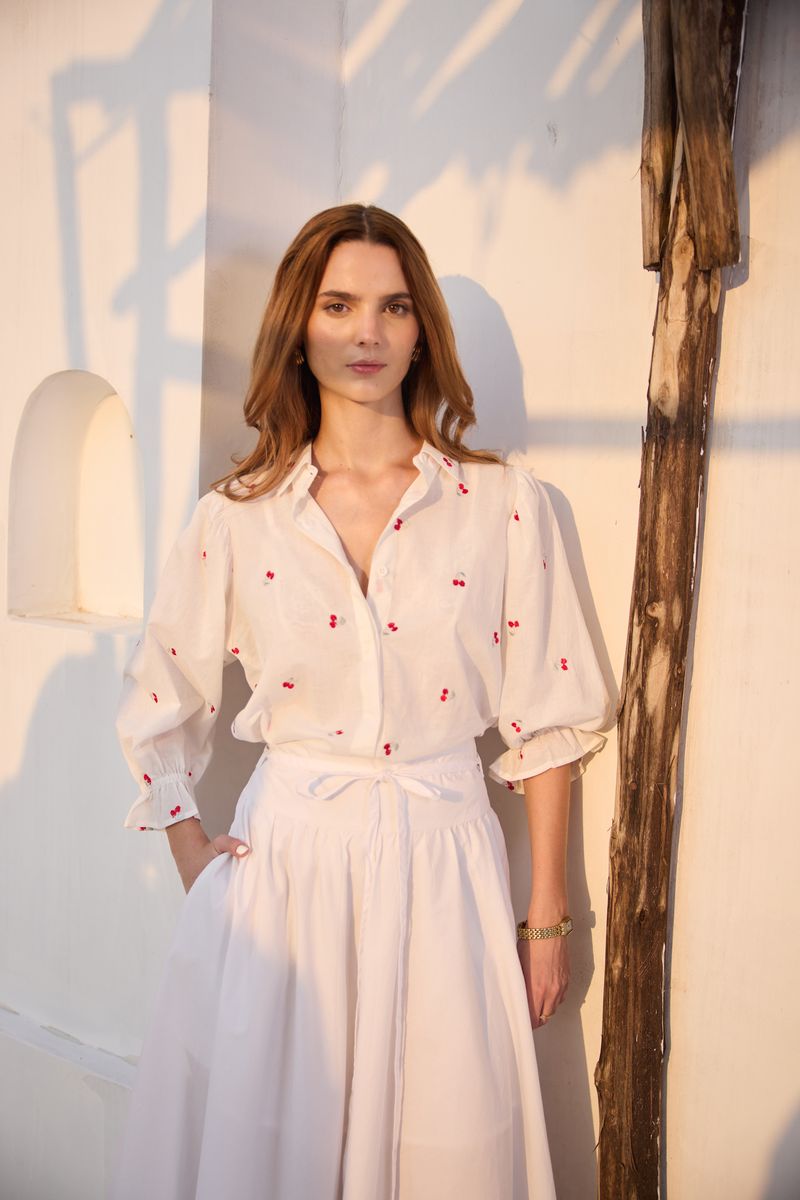 FORHÅNDSBESTILLING MISSMAYA Amy Blouse Cherry