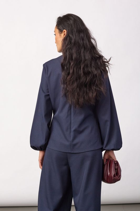 Cocouture Luna Tie Blouse Navy