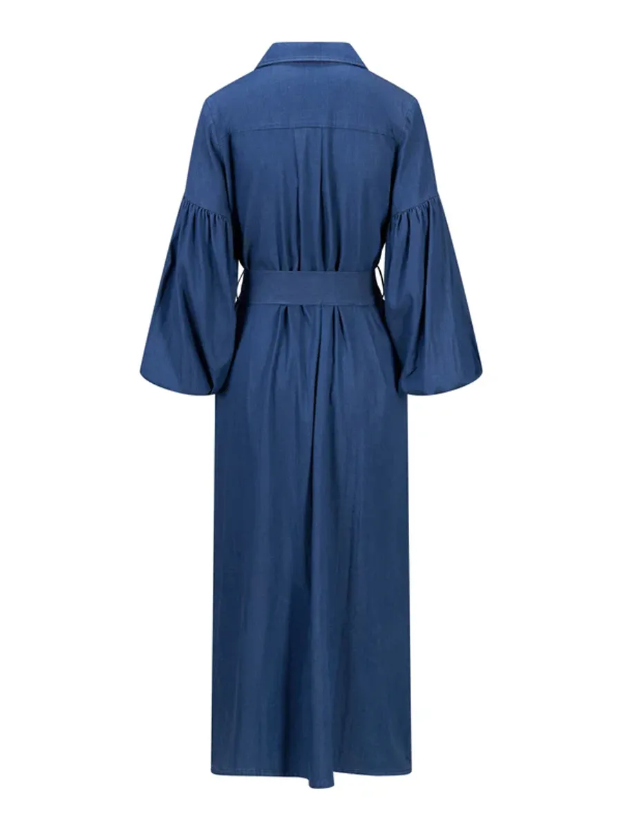 Ella and il Inez Tencel Dress Dark Blue