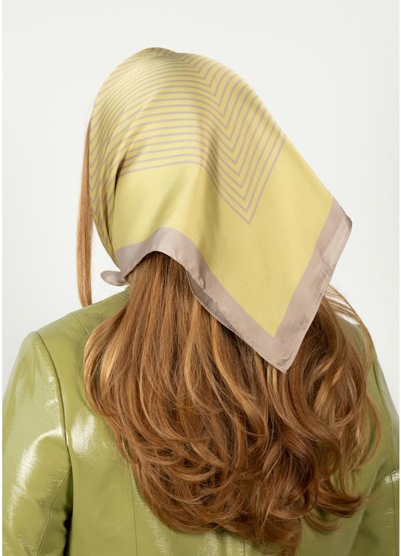 SUI AVA Classic Patterned Scarf Lime Beige
