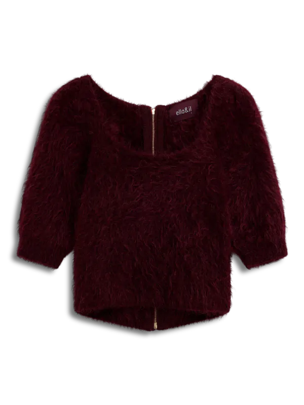 Ella and il Antonia Chunky Tee Oxblood 