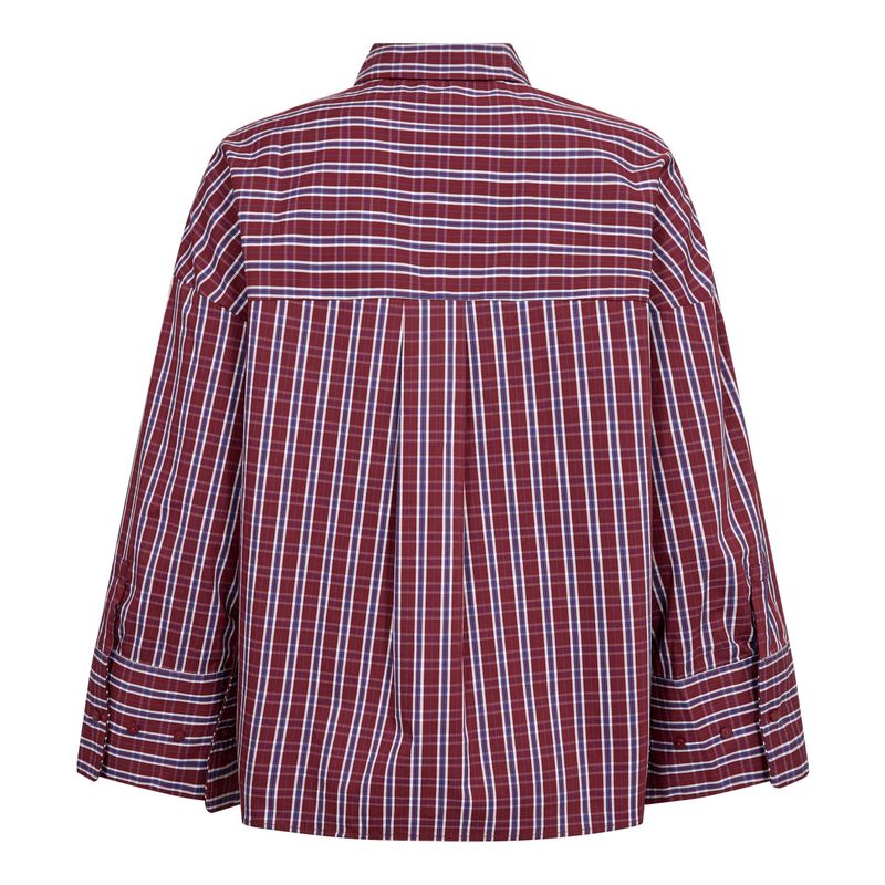 Cocouture Renee Check Cuff Shirt Berry Red