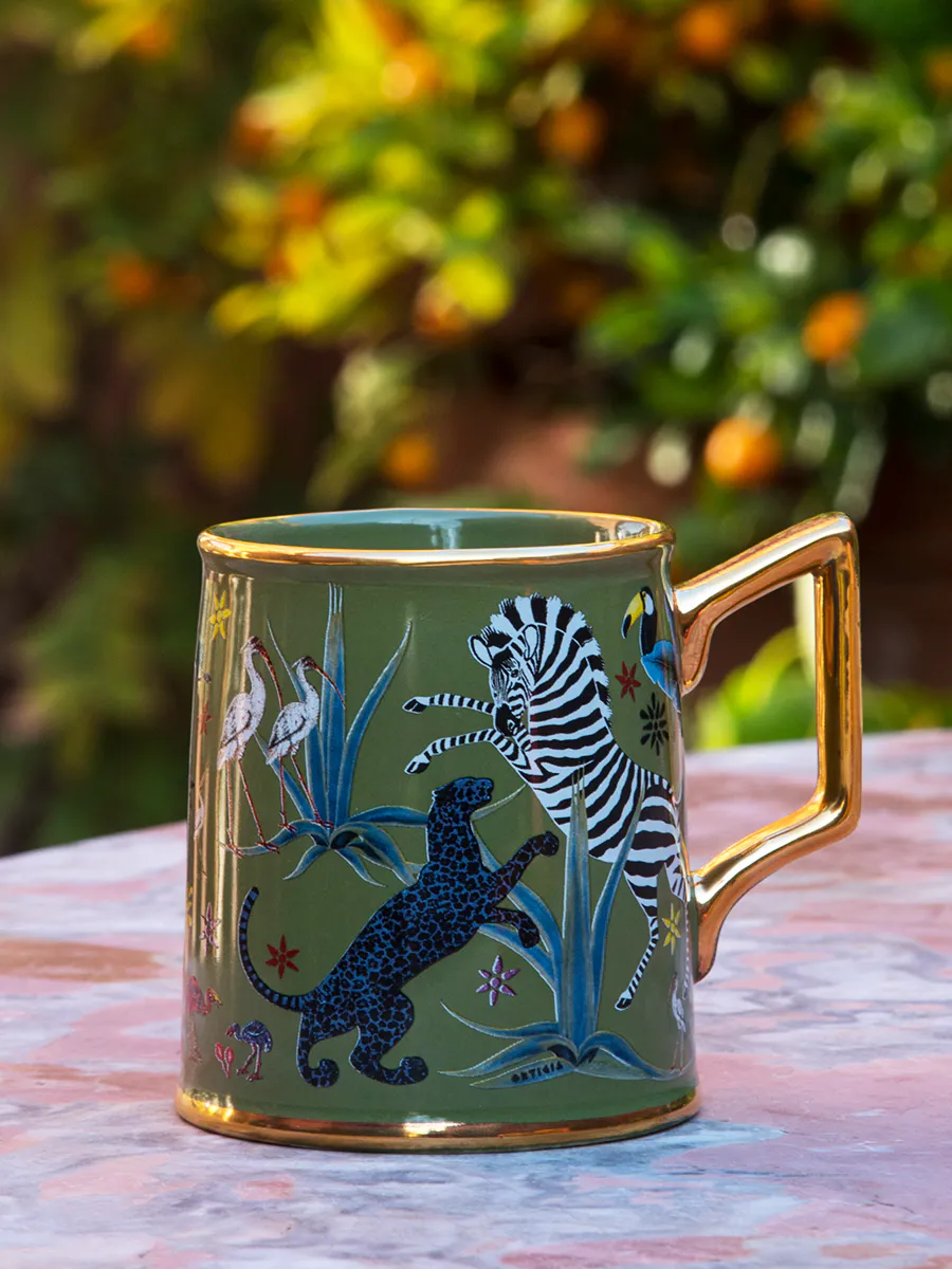Ortigia Tazza Jungle Ceramic Cup Green