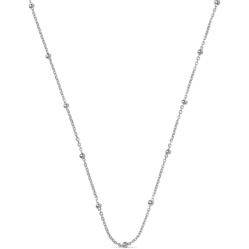 Enamel Necklace Beaded Chain Silver 
