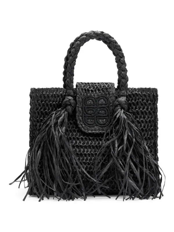 Ella and il Sigrid Straw Bag Black 