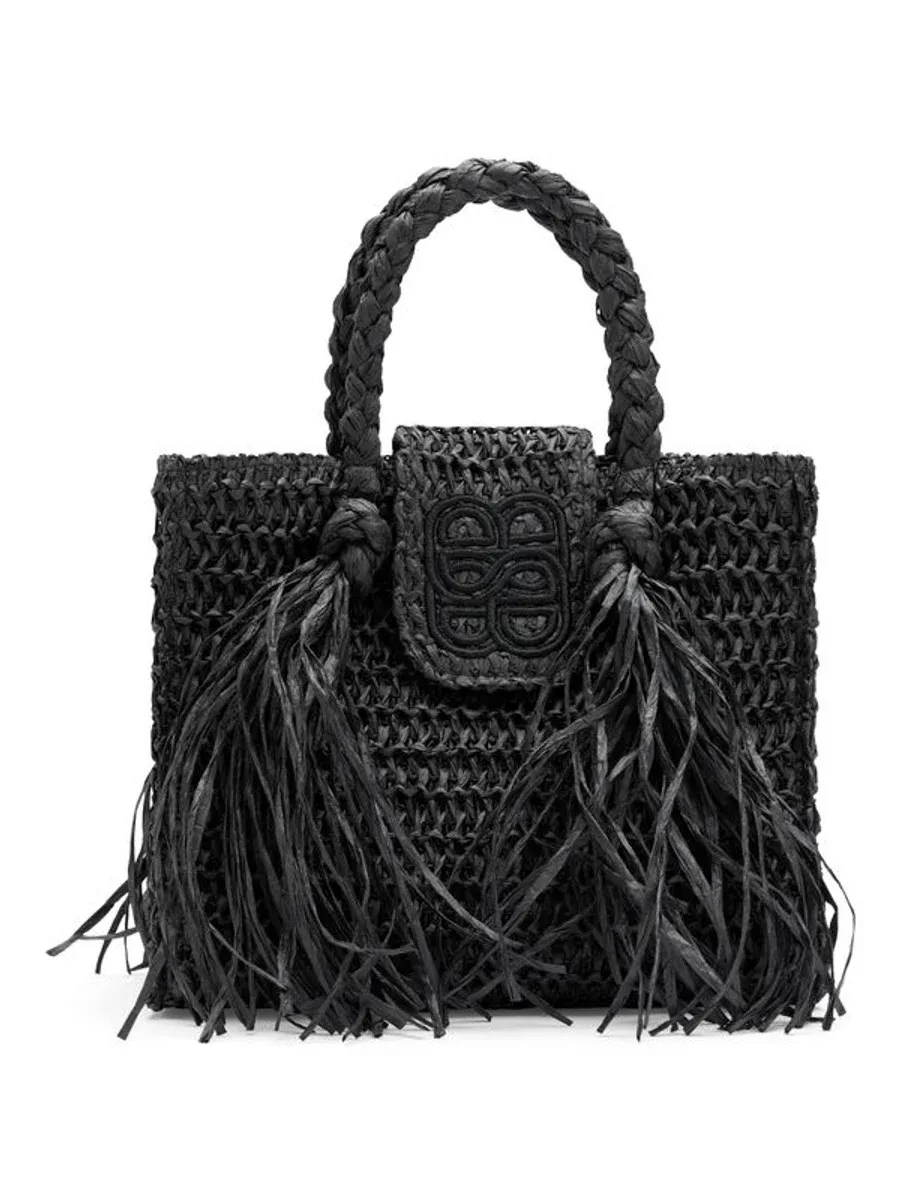Ella and il Sigrid Straw Bag Black 