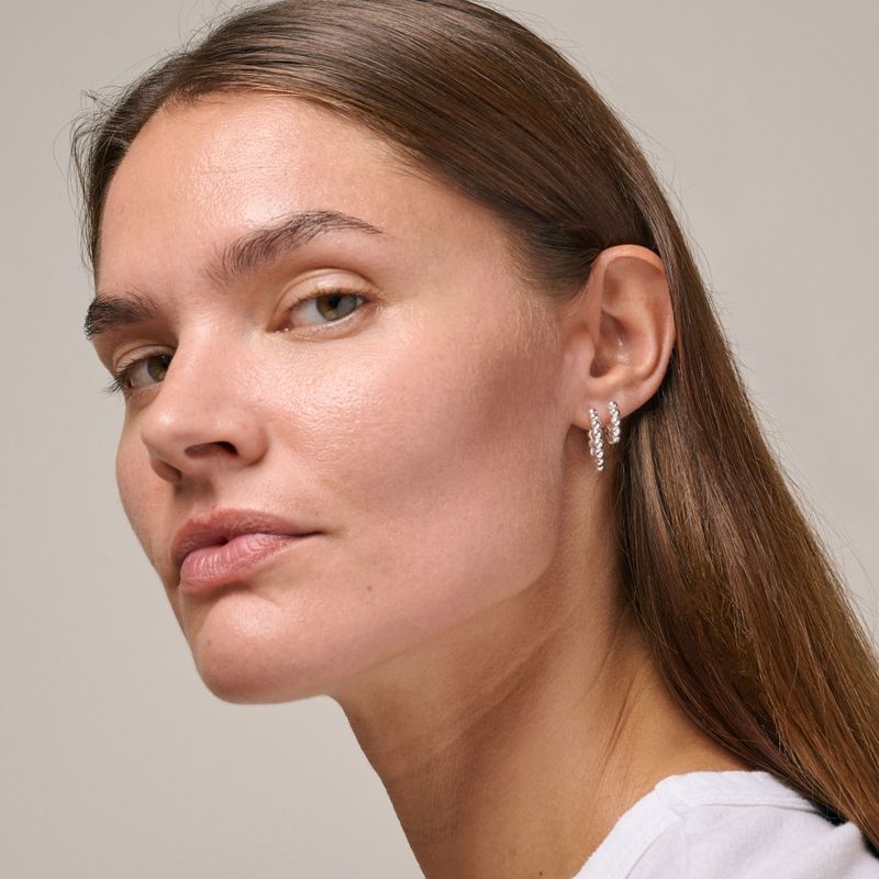 Enamel Hoops Ball Small Silver 