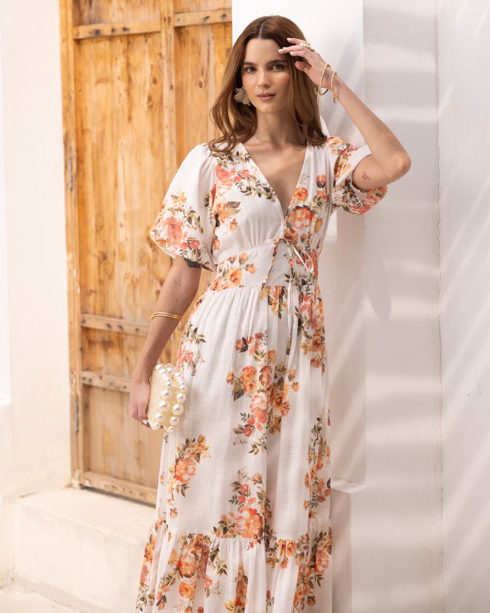 FORHÅNDSBESTILLING MISSMAYA Amelie Midi Dress Golden Hour 