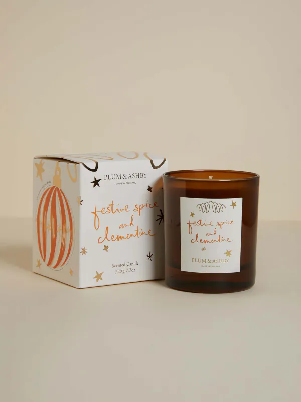 Plum and Ashby Festive Candle Spice and Clementine 
