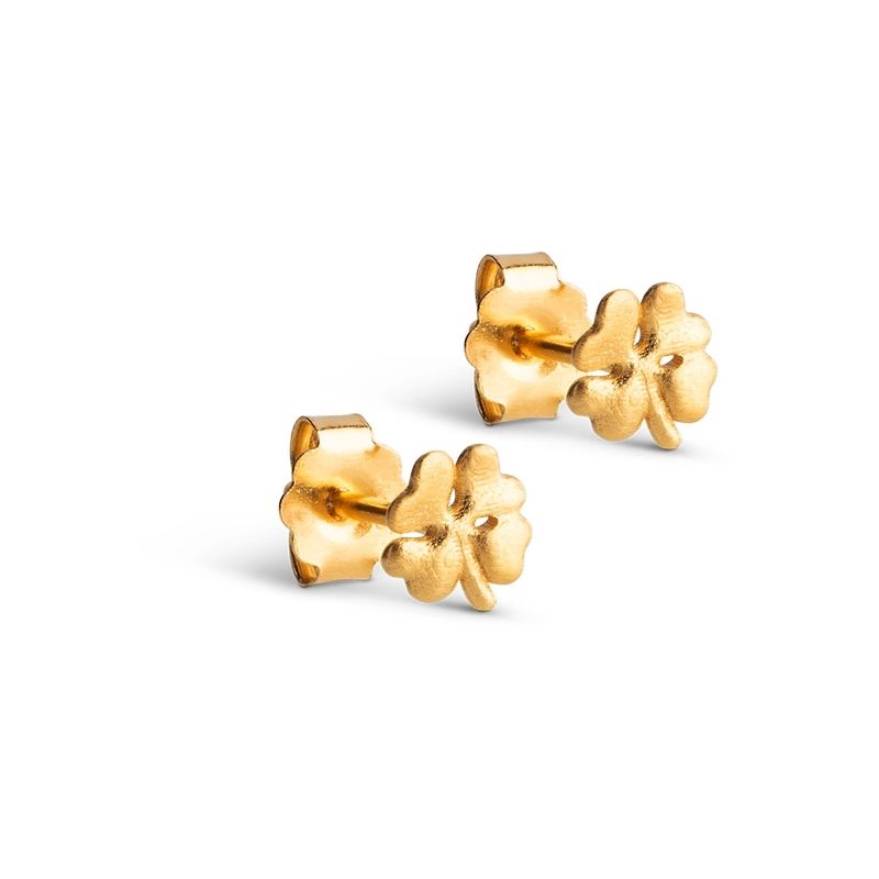 Enamel Studs Organic Clover Mini Gold 