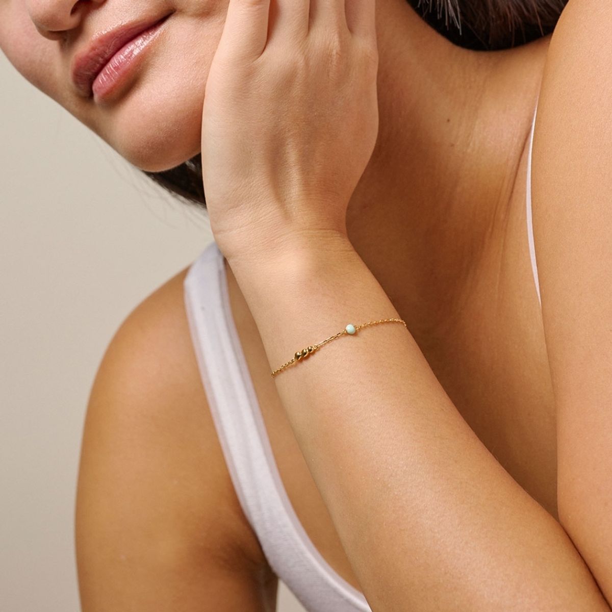 Enamel Bracelet Nara Gold Mint