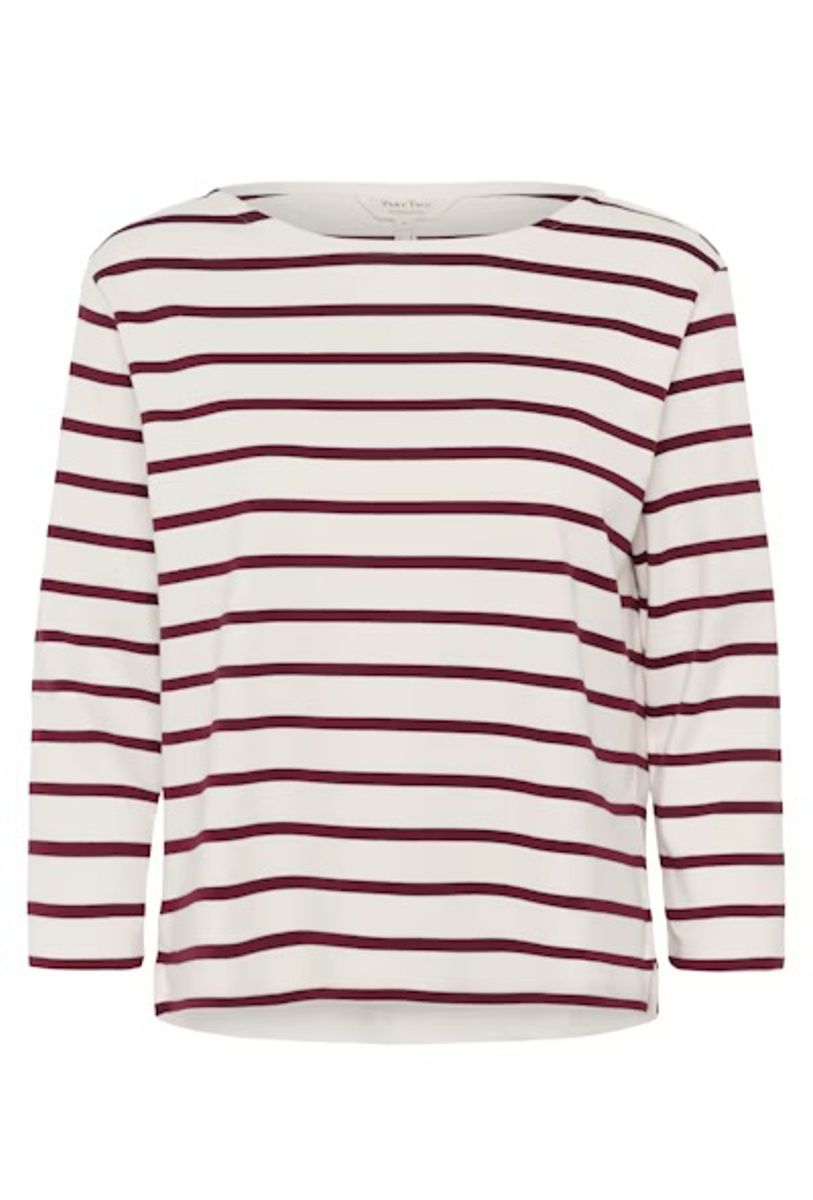 Part Two Nela T-Shirt Tawny Port Stripe