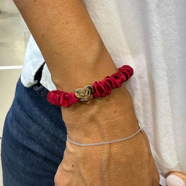 Hovedbilde By Eloise Skinny Scrunchie/Armbånd Silk Burgundy