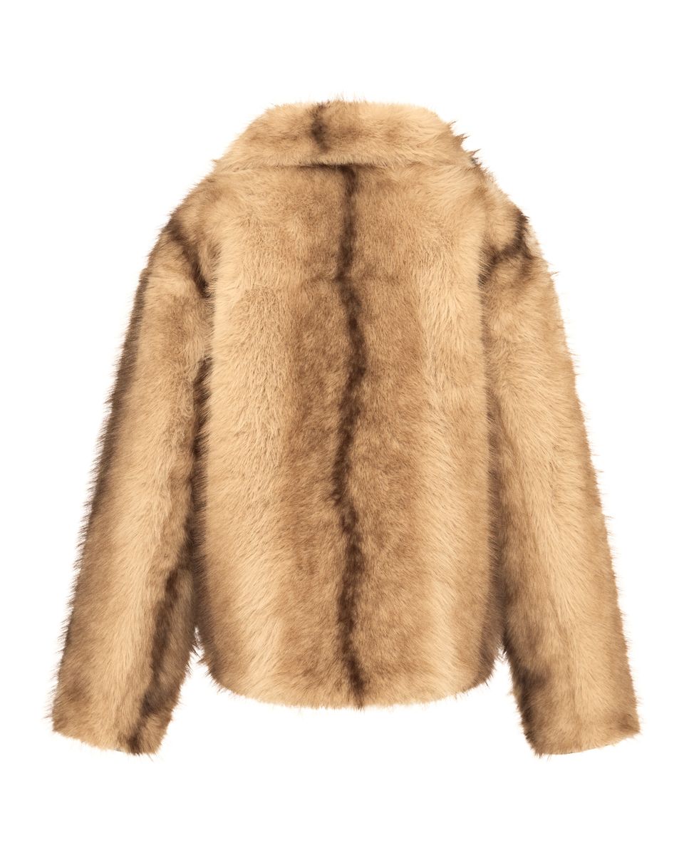 Urbancode Faux Fur Reversible Jacket Tan Multi