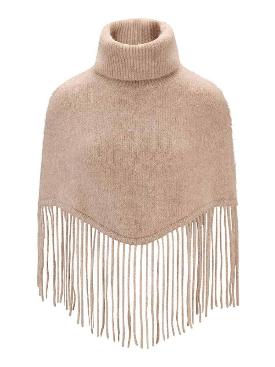 Ella and il Nikola Chunky Poncho Hazel Beige