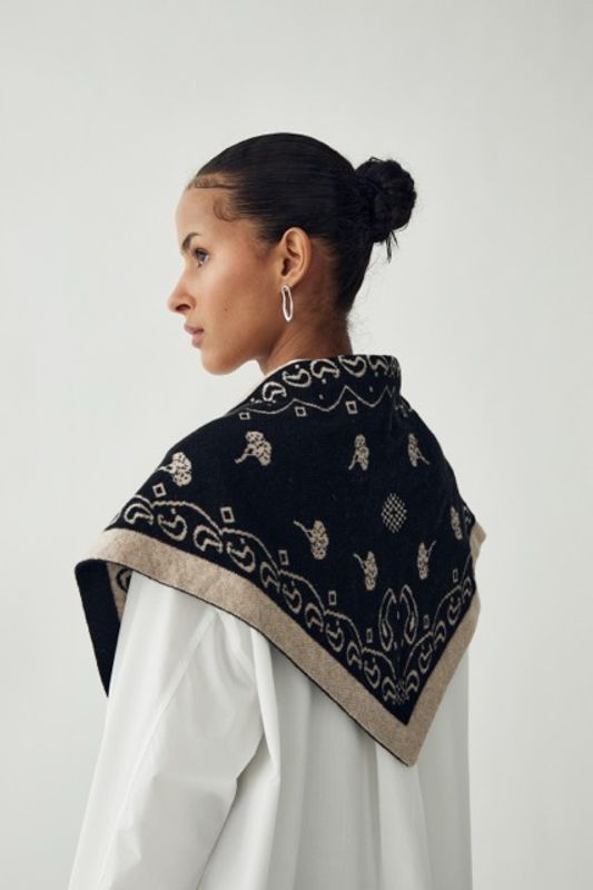 Noella Neomi Scarf Sand Black Mix 