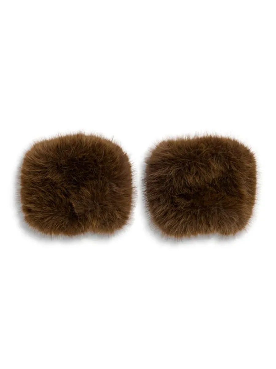 Ella and il Miu Fake Fur Cuffs Brown