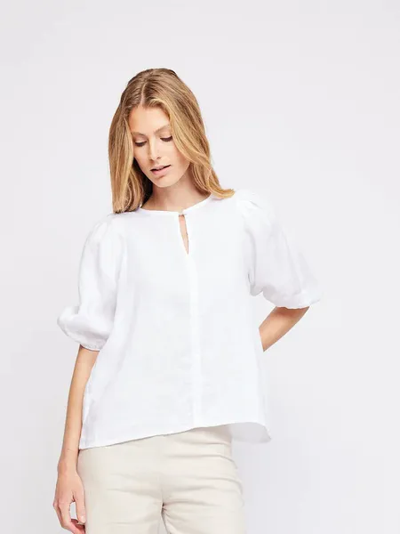 Hovedbilde Ella and il Anna Linen Top White