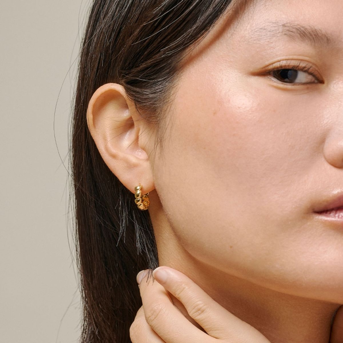 Enamel Hoops Nara Gold 
