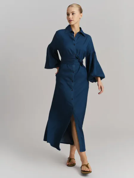 Hovedbilde Ella and il Inez Tencel Dress Dark Blue