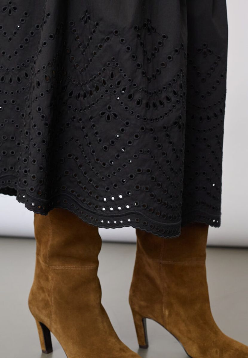 Cocouture Poppy Pleat Scallop Skirt Black 