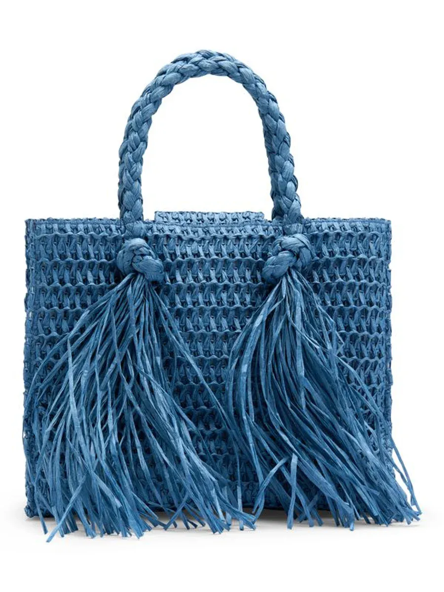 Ella and il Sigrid Straw Bag Blue