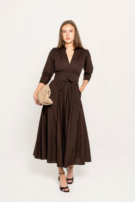 Hovedbilde MISSMAYA Maria Dress Chocolate Poplin 