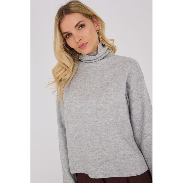 Hovedbilde A-view Merino Knit Rollneck Loght Grey Melange