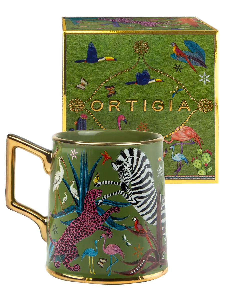 Ortigia Tazza Jungle Ceramic Cup Green