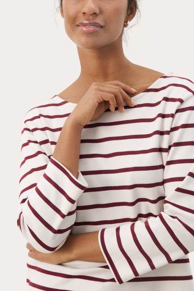Hovedbilde Part Two Nela T-Shirt Tawny Port Stripe